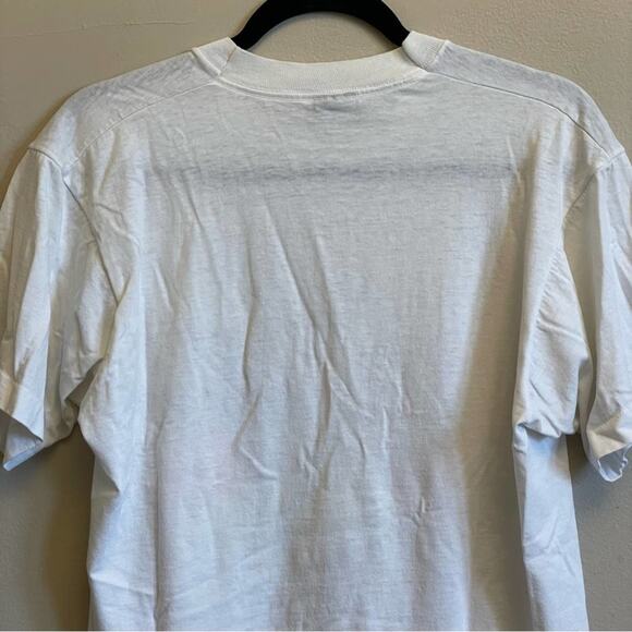 Vintage L white short sleeve t-shirt “Aged to Perfection” wine - Picture 6 of 7